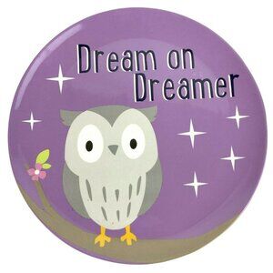 Pottery Barn Kids Purple Owl Plate Dream On Dreamer Melamine Dishwasher Safe
